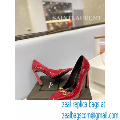 Saint Laurent Heel 10.5cm Severine Pumps Patent Red