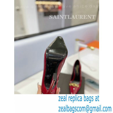 Saint Laurent Heel 10.5cm Severine Pumps Patent Red - Click Image to Close