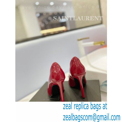 Saint Laurent Heel 10.5cm Severine Pumps Patent Red - Click Image to Close