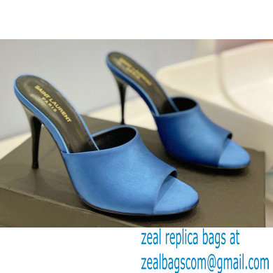 Saint Laurent Heel 10cm La 16 Mules Blue
