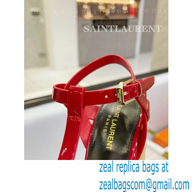 Saint Laurent Heel 12.5cm Platform 3.5cm Tribute Wedge Espadrilles in Patent Leather 611924 Red