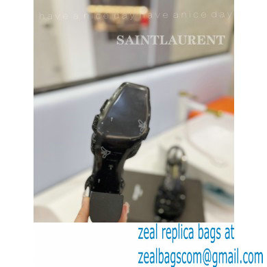 Saint Laurent Heel 6.5cm Tribute Sandals in Crystal Black - Click Image to Close