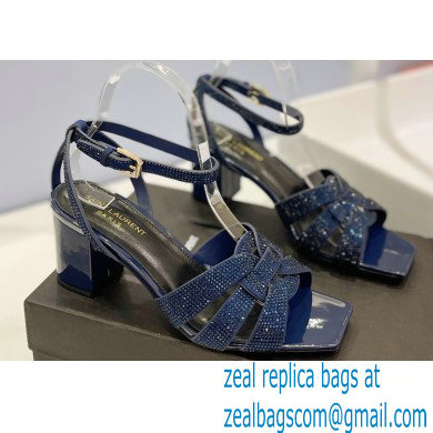 Saint Laurent Heel 6.5cm Tribute Sandals in Crystal Blue