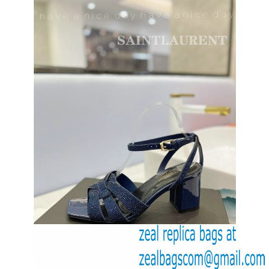 Saint Laurent Heel 6.5cm Tribute Sandals in Crystal Blue