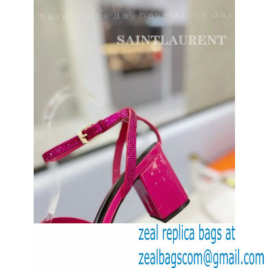 Saint Laurent Heel 6.5cm Tribute Sandals in Crystal Fuchsia