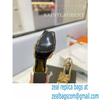 Saint Laurent Heel 6.5cm Tribute Sandals in Crystal Gold