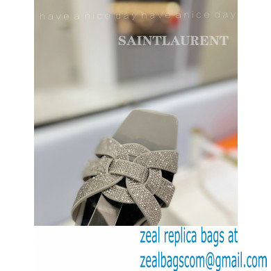 Saint Laurent Heel 6.5cm Tribute Sandals in Crystal Gray