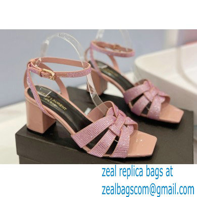 Saint Laurent Heel 6.5cm Tribute Sandals in Crystal Pink