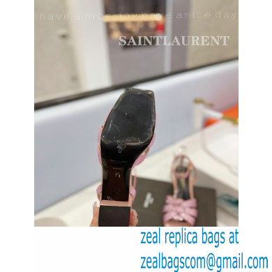 Saint Laurent Heel 6.5cm Tribute Sandals in Crystal Pink