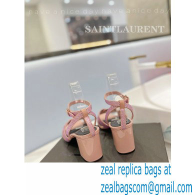 Saint Laurent Heel 6.5cm Tribute Sandals in Crystal Pink