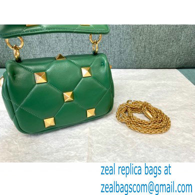 VALENTINO SMALL ROMAN STUD THE SHOULDER BAG IN NAPPA WITH CHAIN 0188S DARK GREEN