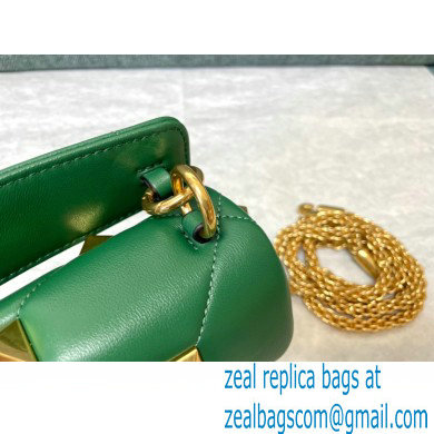 VALENTINO SMALL ROMAN STUD THE SHOULDER BAG IN NAPPA WITH CHAIN 0188S DARK GREEN