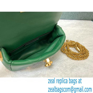 VALENTINO SMALL ROMAN STUD THE SHOULDER BAG IN NAPPA WITH CHAIN 0188S DARK GREEN