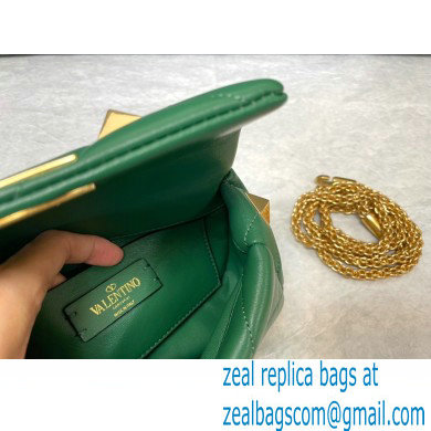 VALENTINO SMALL ROMAN STUD THE SHOULDER BAG IN NAPPA WITH CHAIN 0188S DARK GREEN