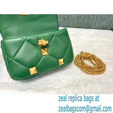 VALENTINO SMALL ROMAN STUD THE SHOULDER BAG IN NAPPA WITH CHAIN 0188S DARK GREEN