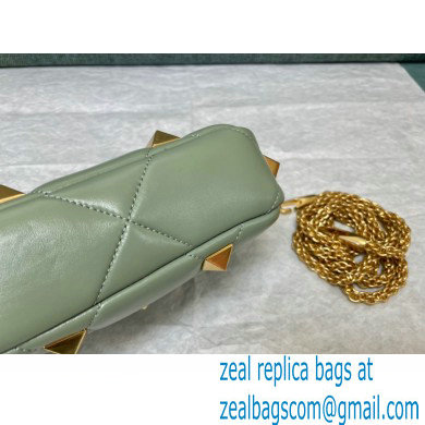 VALENTINO SMALL ROMAN STUD THE SHOULDER BAG IN NAPPA WITH CHAIN 0188S LIGHT GREEN