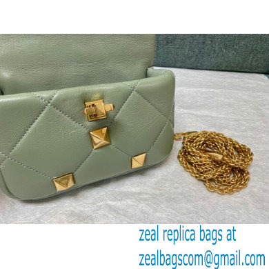VALENTINO SMALL ROMAN STUD THE SHOULDER BAG IN NAPPA WITH CHAIN 0188S LIGHT GREEN