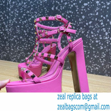 Valentino Heel 15cm Platform 6cm ROCKSTUD Sandals Leather Pink 2023