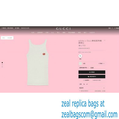 adidas x Gucci cotton tank top WHITE 714865 2023 - Click Image to Close