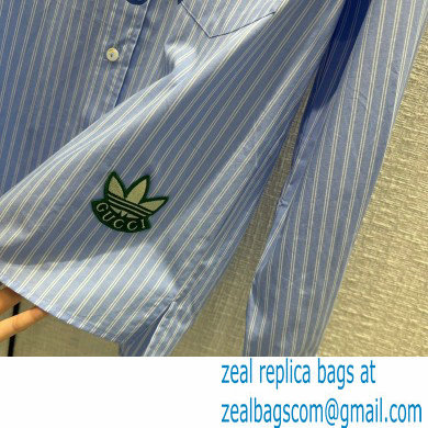 adidas x Gucci striped cotton shirt 719889 BLUE 2023