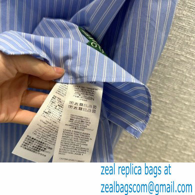 adidas x Gucci striped cotton shirt 719889 BLUE 2023 - Click Image to Close