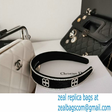 balenciaga crystals headband black 2023