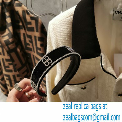 balenciaga crystals headband black 2023