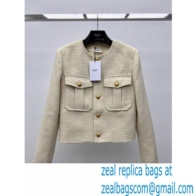 celine CROPPED SHIRT IN LIGHT GABARDINE Beige 2023