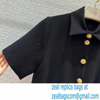 dior Black Wool and Silk Belted Short Dress 2023