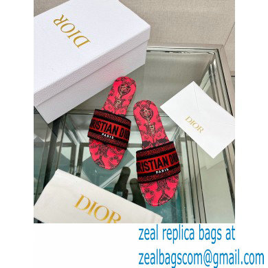 dior Black and Red Cotton with Dior Bandana Embroidery dway Slide 2023