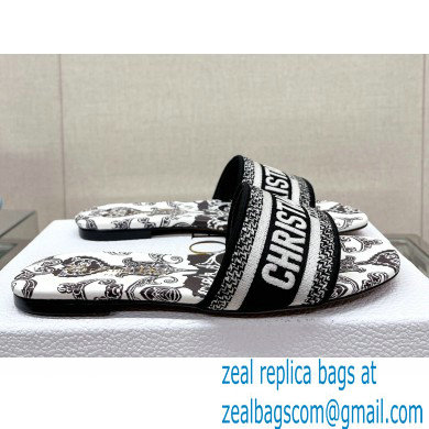 dior Black and white Cotton with Dior Bandana Embroidery dway Slide 2023 - Click Image to Close