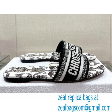 dior Black and white Cotton with Dior Bandana Embroidery dway Slide 2023