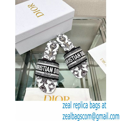 dior Black and white Cotton with Dior Bandana Embroidery dway Slide 2023 - Click Image to Close