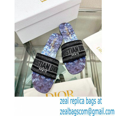 dior Blue Multicolor Cotton with Dior Jardin Magique Embroidery dway Slide 2023