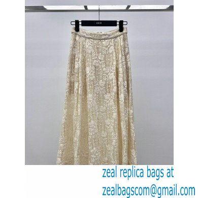 dior Ecru Cotton-Blend Lace skirt 2023