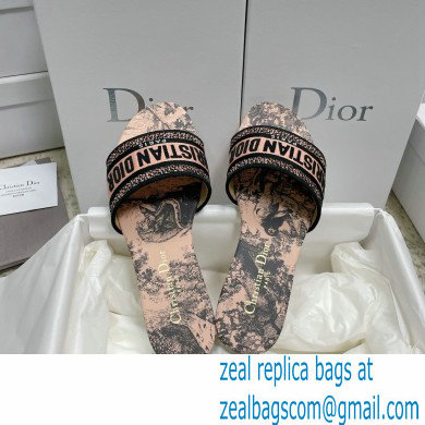 dior Hazelnut Embroidered Cotton and Toile de Jouy Motif dway Slide 2023