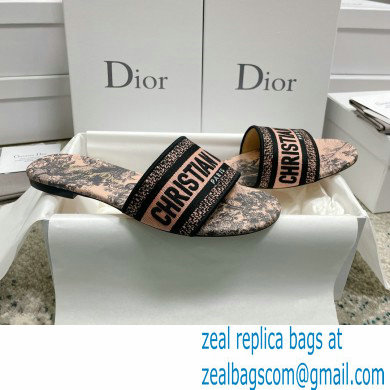 dior Hazelnut Embroidered Cotton and Toile de Jouy Motif dway Slide 2023 - Click Image to Close