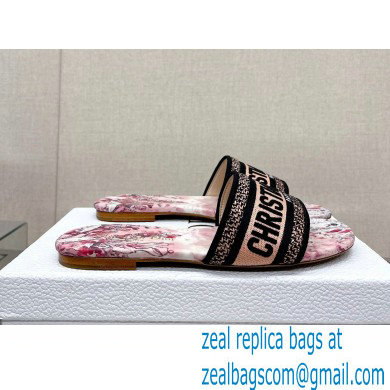 dior Pink Multicolor Cotton with Dior Jardin Magique Embroidery dway Slide 2023