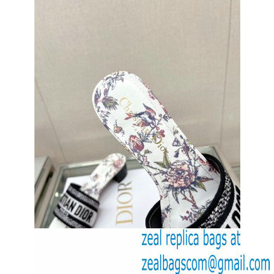 dior White Multicolor Embroidered Cotton with Dior Jardin Botanique Motif Dway Heeled Slide 2023 - Click Image to Close