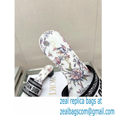 dior White Multicolor Embroidered Cotton with Dior Jardin Botanique Motif Dway Heeled Slide 2023