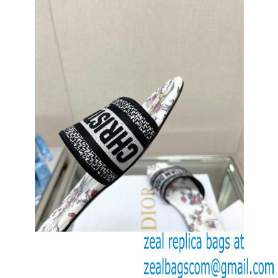 dior White Multicolor Embroidered Cotton with Dior Jardin Botanique Motif dway Slide 2023