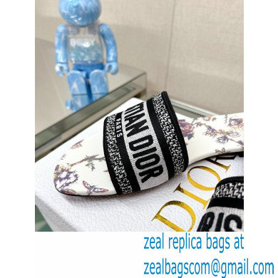 dior White Multicolor Embroidered Cotton with Dior Jardin Botanique Motif dway Slide 2023