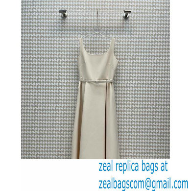 dior white Wool and Silk Shantung Belted Mid-Length Dress 2023