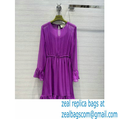 gucci Silk chiffon dress dark violet 2023