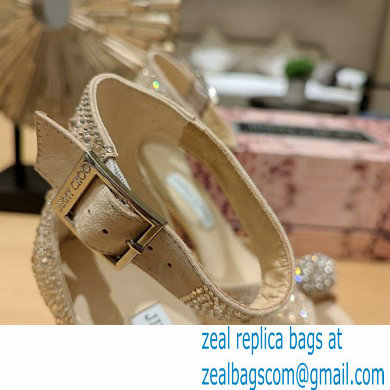 jimmy choo Socorie 120 beige Crystal Platform Sandals with Crystal Sphere 2023