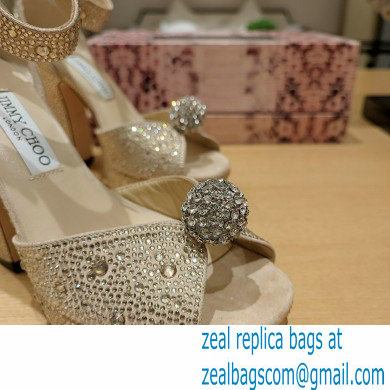 jimmy choo Socorie 120 beige Crystal Platform Sandals with Crystal Sphere 2023