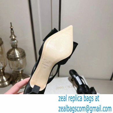 jimmy choo heel 6.5cm black Satin Flaca Mules with Bow 2023 - Click Image to Close