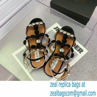 Alaia Bombe Bijou suede sandals black 2023