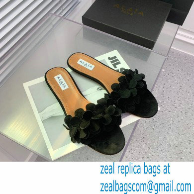 Alaia Bombe Confetti suede leather sandals black 2023 - Click Image to Close