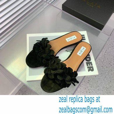 Alaia Bombe Confetti suede leather sandals black 2023